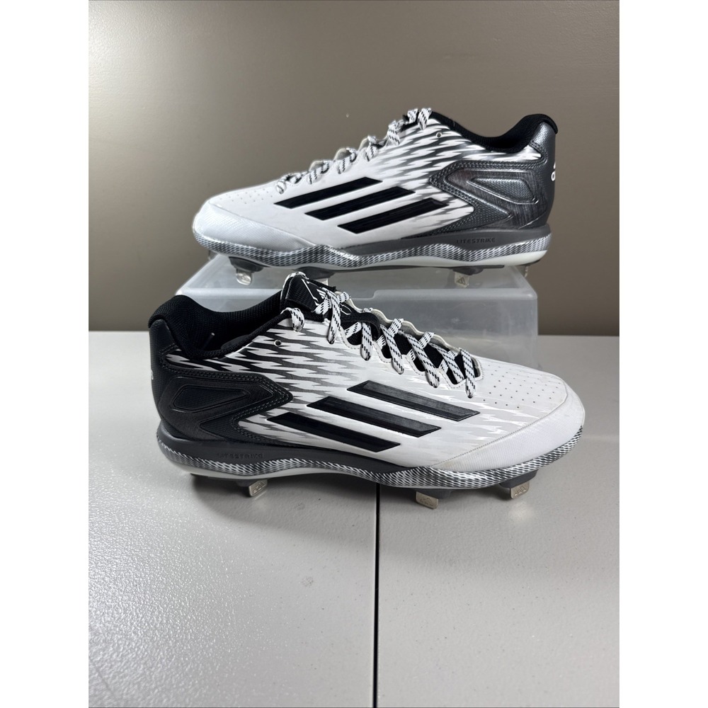 NEW Adidas PowerAlley 3 Baseball Cleats Men US 11.5 Litestrike Iron Skin BLK GRY